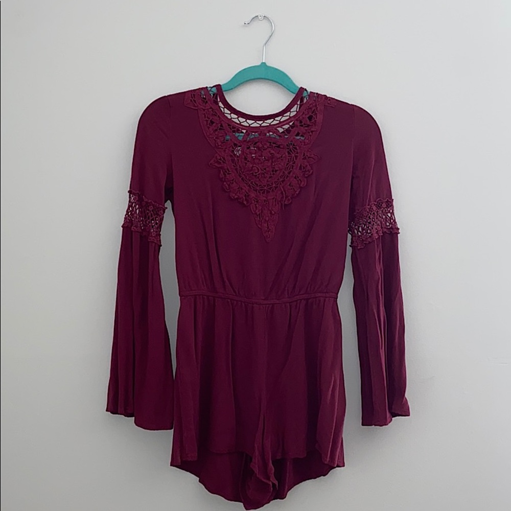 Xhilaration Maroon Romper Size S